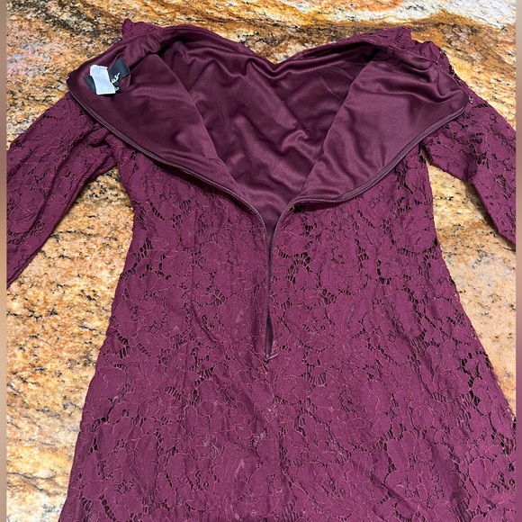 Lulus Maroon Crochet Mini Dress - Picture 3 of 9